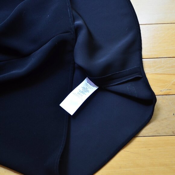 Vince Long Sleeve Belted Slit Neck Dress Size S Black NWT - Picture 11 of 12